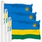 G128 3 Pack: Rwanda Rwandan Flag | 3x5 Ft | LiteWeave Pro Series Printed 150D Polyester | Country Flag, Indoor/Outdoor, Vibrant Colors, Brass Grommets, Thicker and More Durable Than 100D 75D Polyester